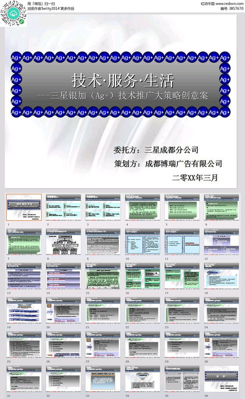 三星银加AG技术推广创意方案PPT模板素材下载